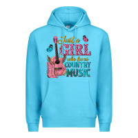 Ocean Blue just a girl who loves country music Premium Hoodie - texasbilliewilder