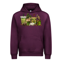 Mauve Wine bear coffee cups Urban Hoodie - texasbilliewilder