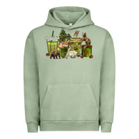 Pigment Oil Green bear coffee cups Urban Hoodie - texasbilliewilder