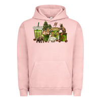 Pigment Salmon bear coffee cups Urban Hoodie - texasbilliewilder