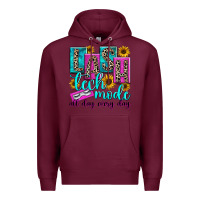 Burgundy lash tech mode all day every day Premium Hoodie - texasbilliewilder