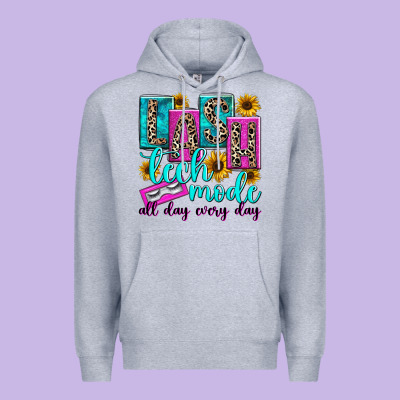 Lash Tech Mode All Day Every Day Premium Hoodie Designed By Texasbilliewilder