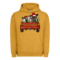 Pigment Peanut Butter Merry Christmas Truck Farm Animals Urban Hoodie - RanaPortraitStore