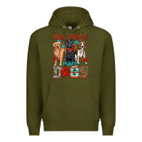 Army Green less people more dogs Premium Hoodie - texasbilliewilder