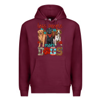 Burgundy less people more dogs Premium Hoodie - texasbilliewilder