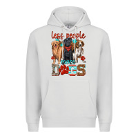 Dove Grey less people more dogs Premium Hoodie - texasbilliewilder