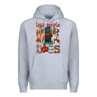Heather Grey less people more dogs Premium Hoodie - texasbilliewilder