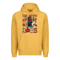 Mustard less people more dogs Premium Hoodie - texasbilliewilder