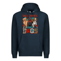 Navy less people more dogs Premium Hoodie - texasbilliewilder
