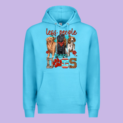 Less People More Dogs Premium Hoodie Designed By Texasbilliewilder