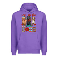 Purple less people more dogs Premium Hoodie - texasbilliewilder