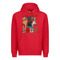 Red less people more dogs Premium Hoodie - texasbilliewilder