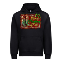 Black Merry Christmas Y'all Boots Urban Hoodie - RanaPortraitStore