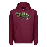 Burgundy t rex dinosaur Premium Hoodie - RanaPortraitStore