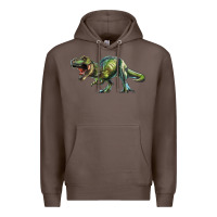 Coffee t rex dinosaur Premium Hoodie - RanaPortraitStore