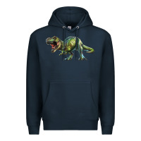 Navy t rex dinosaur Premium Hoodie - RanaPortraitStore