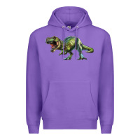 Purple t rex dinosaur Premium Hoodie - RanaPortraitStore