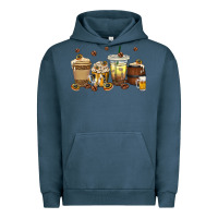 Pigment Midnight Navy beer coffee cups Urban Hoodie - texasbilliewilder