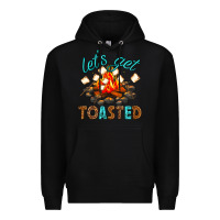 Black lets get toasted Premium Hoodie - texasbilliewilder