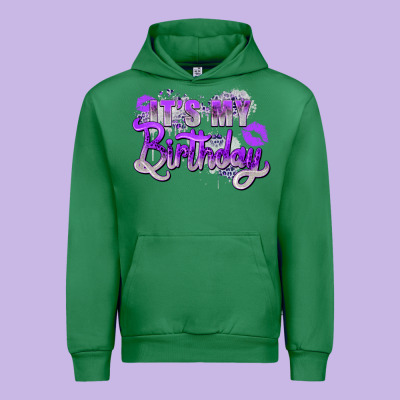 Purple Its My Birthday Urban Hoodie Designed By Zillion Design Studio