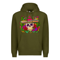 Army Green mexican skull Premium Hoodie - Zillion Design Studio