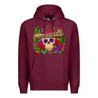 Burgundy mexican skull Premium Hoodie - Zillion Design Studio