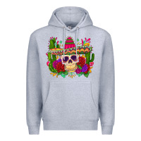 Heather Grey mexican skull Premium Hoodie - Zillion Design Studio