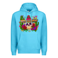 Ocean Blue mexican skull Premium Hoodie - Zillion Design Studio