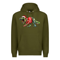 Army Green t rex christmas Premium Hoodie - RanaPortraitStore