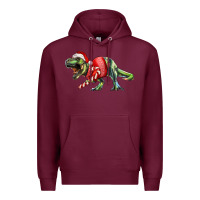 Burgundy t rex christmas Premium Hoodie - RanaPortraitStore