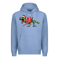Colony Blue t rex christmas Premium Hoodie - RanaPortraitStore