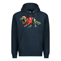Navy t rex christmas Premium Hoodie - RanaPortraitStore
