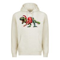 Oatmeal Heather t rex christmas Premium Hoodie - RanaPortraitStore