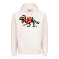 Pale Pink t rex christmas Premium Hoodie - RanaPortraitStore