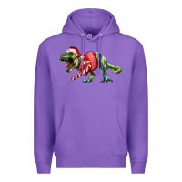 Purple t rex christmas Premium Hoodie - RanaPortraitStore