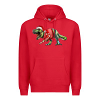 Red t rex christmas Premium Hoodie - RanaPortraitStore