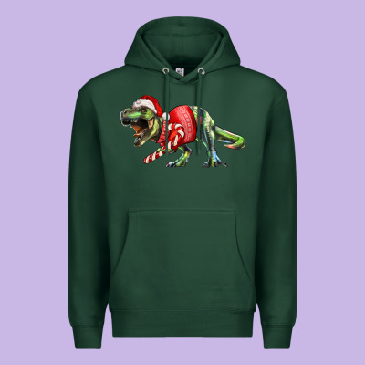 T Rex Christmas Premium Hoodie Designed By Ranaportraitstore