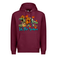 Burgundy t rex tis the season Premium Hoodie - RanaPortraitStore