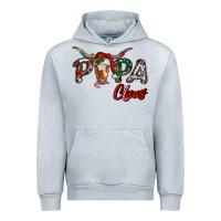 Heather Grey Papa Claus With Long Horn Western Christmas Urban Hoodie - RanaPortraitStore