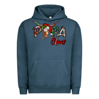 Pigment Midnight Navy Papa Claus With Long Horn Western Christmas Urban Hoodie - RanaPortraitStore