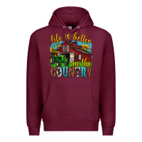 Burgundy life is better in the country western Premium Hoodie - texasbilliewilder