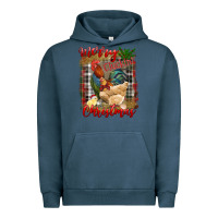 Pigment Midnight Navy Merry Cluckin' Christmas Urban Hoodie - RanaPortraitStore