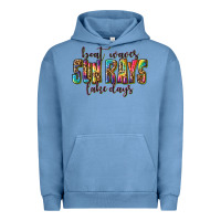 Pigment Pebble Blue boat waves sun rays lake days Urban Hoodie - texasbilliewilder