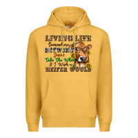 Mustard living life somewhere between jesus take the wheel Premium Hoodie - texasbilliewilder