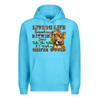Ocean Blue living life somewhere between jesus take the wheel Premium Hoodie - texasbilliewilder