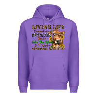 Purple living life somewhere between jesus take the wheel Premium Hoodie - texasbilliewilder