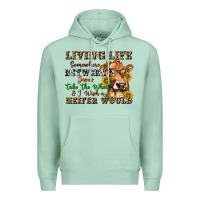 Seafoam living life somewhere between jesus take the wheel Premium Hoodie - texasbilliewilder