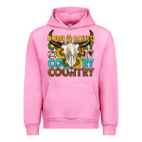 Fuchsia Pink born and raised country western Urban Hoodie - texasbilliewilder