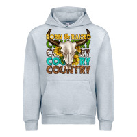 Heather Grey born and raised country western Urban Hoodie - texasbilliewilder