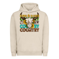 Pigment French Oak born and raised country western Urban Hoodie - texasbilliewilder